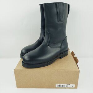 Cruiserworks Men Sz 12 Wide Black Leather Classic Motorcycle Pull On Boots NEW